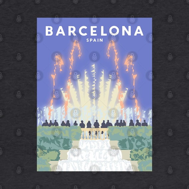 Barcelona, Spain Travel Poster by lymancreativeco